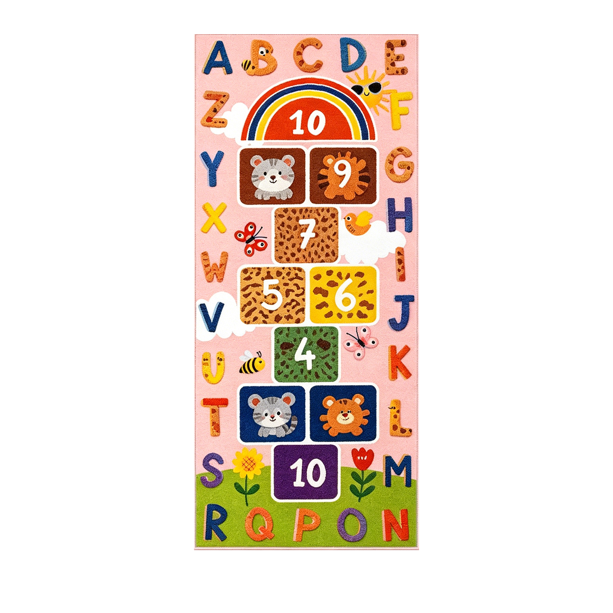 Kids Outdoor Play Ideas - Kids Educational Runner Rug Hopscotch Design