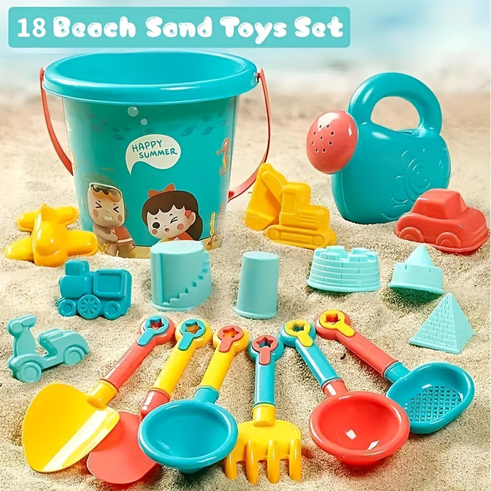 Kids Outdoor Adventure - 18PCS Beach Sand Toy Set, Durable