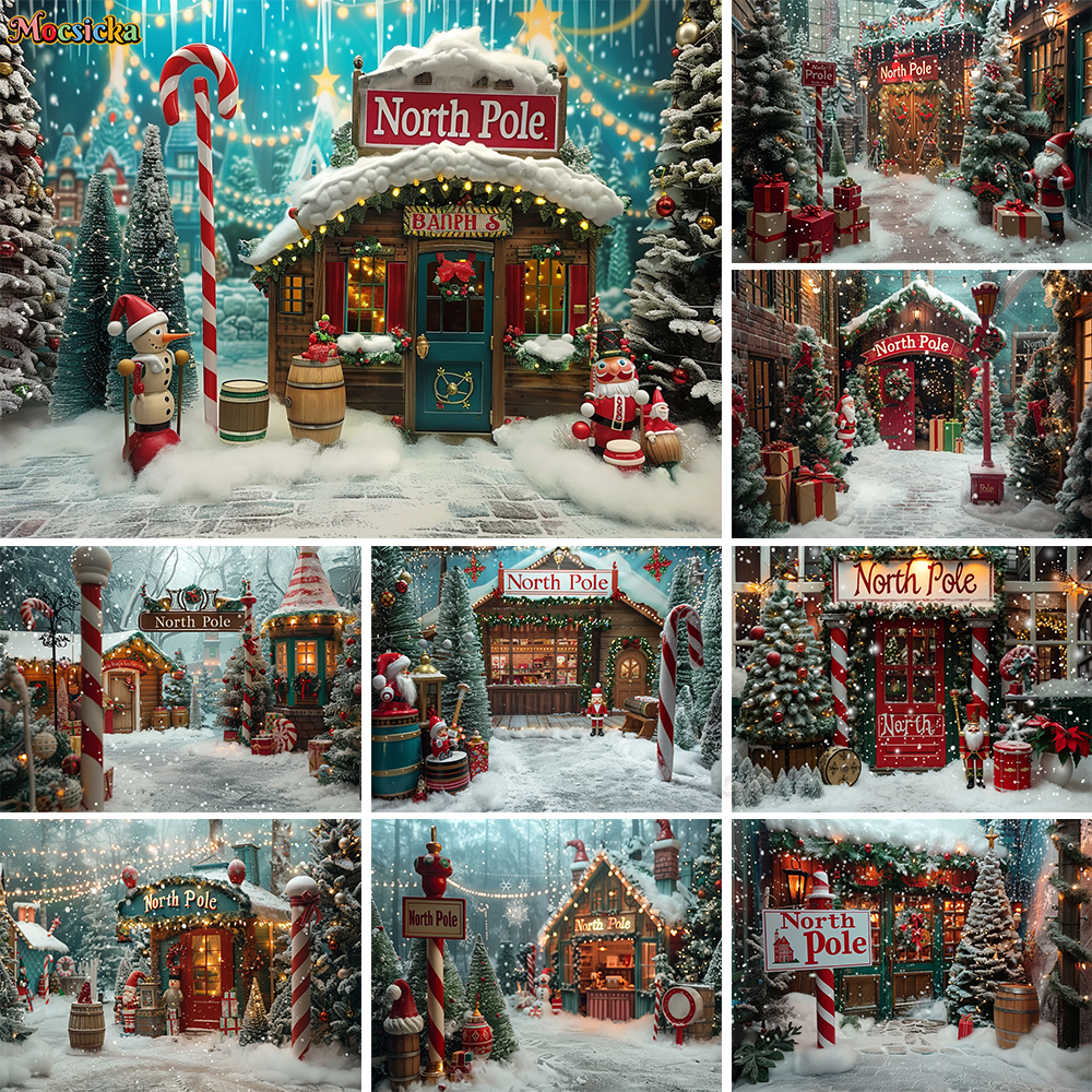 Kids Outdoor Xmas Gifts - Christmas Photography Background North Pole Candy