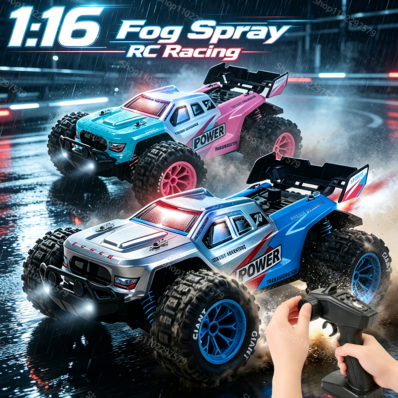 Kids Outdoor Xmas Gifts - New 1:16 Spray RC Cars Buggy