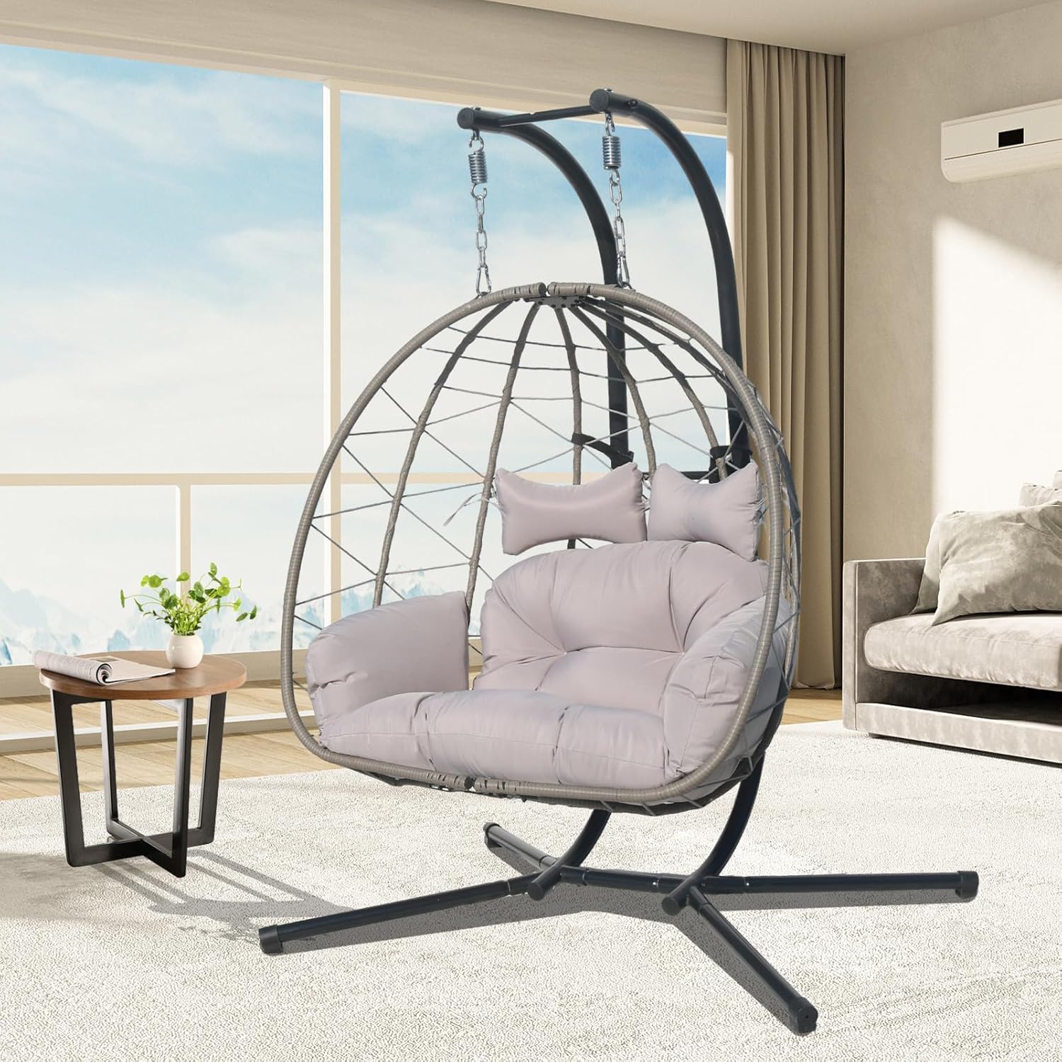 2-Person Wicker Double Hammock - Kids Outdoor Egg Chair reseña y precio