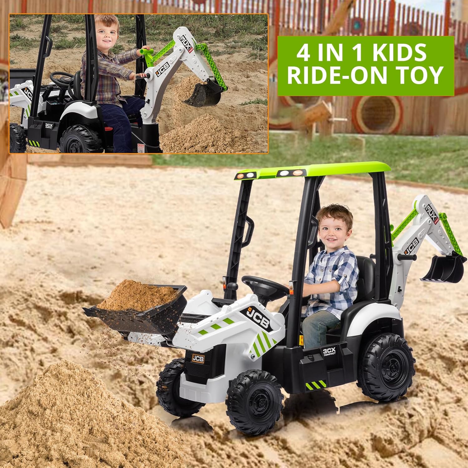 12V JCB Electric Backhoe Loade - Ride On Toy Car reseña y precio