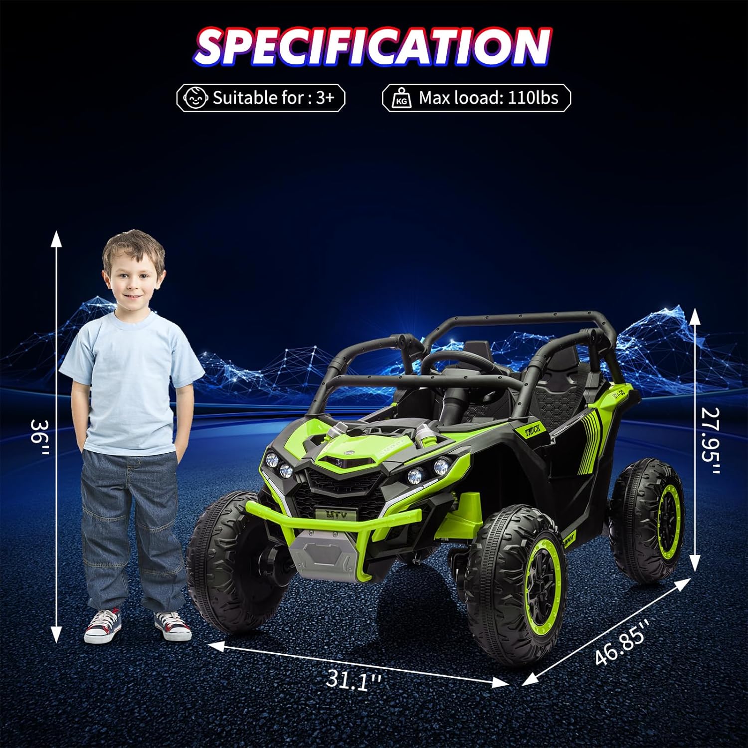 24V 2-Seater Ride-on UTV Kids  - Ride On Toy Car reseña y precio
