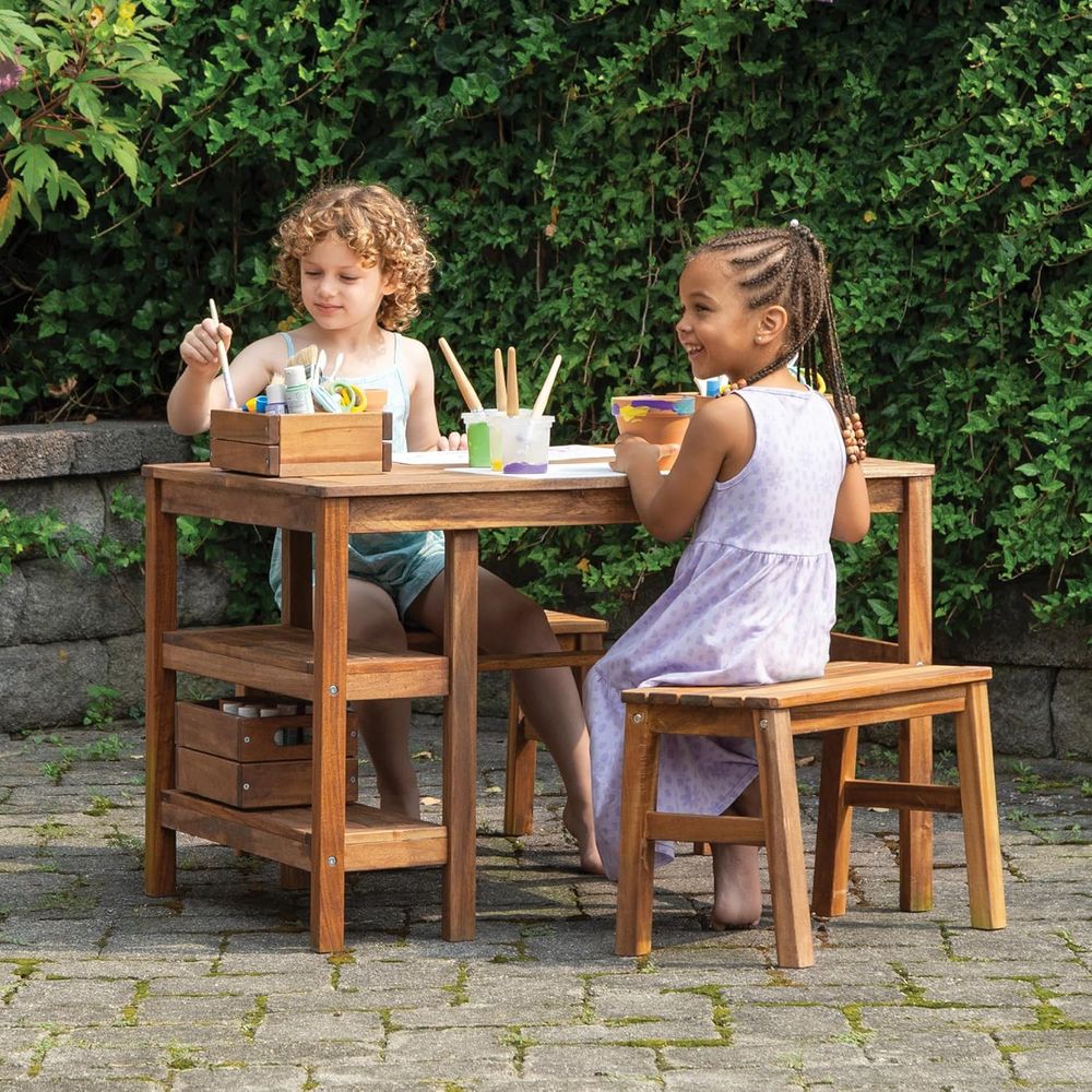 Kids Outdoor Crat Table and 2  - Kids Outdoor Table reseña y precio