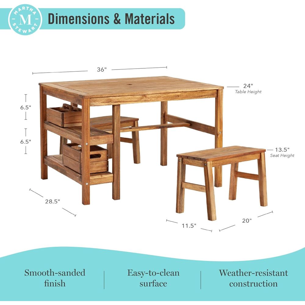Kids Outdoor Crat Table and 2  - Kids Outdoor Table reseña y precio