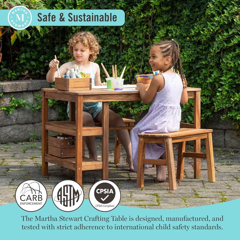 Kids Outdoor Crat Table and 2  - Kids Outdoor Table reseña y precio
