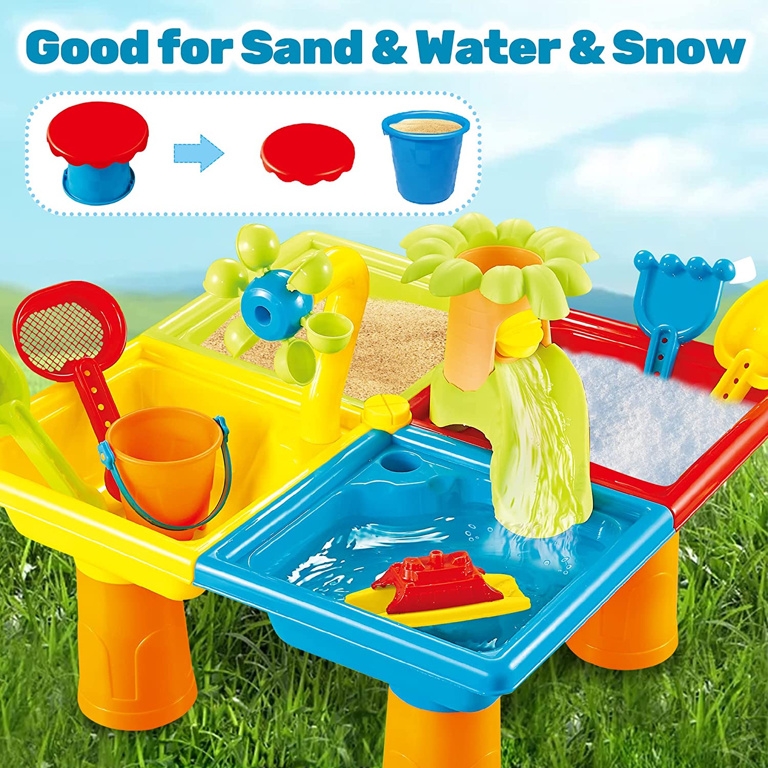 Beach Table Sand Play Toys Chi - Kids Outdoor Clubhouse reseña y precio