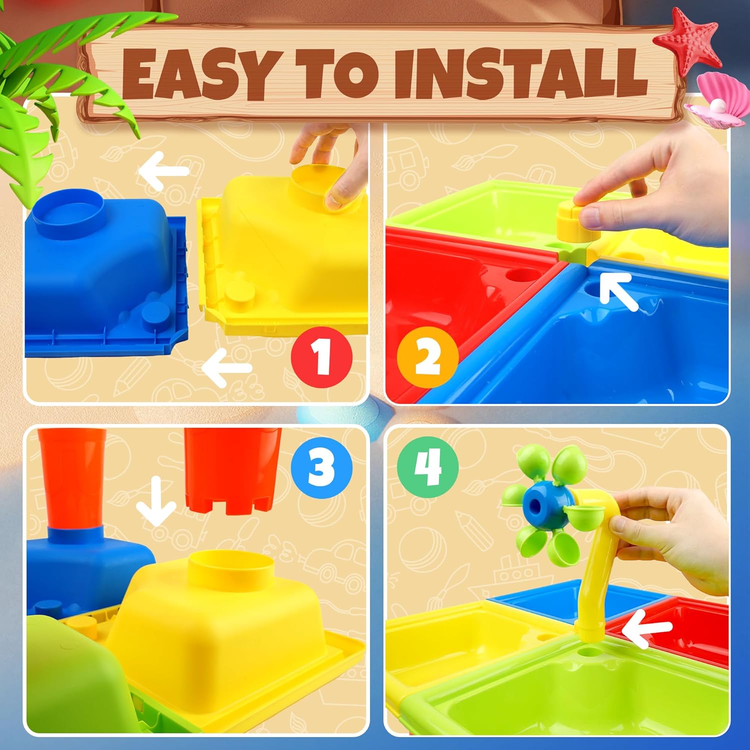25 Pcs Summer Water Table for  - Kids Outdoor Table reseña y precio