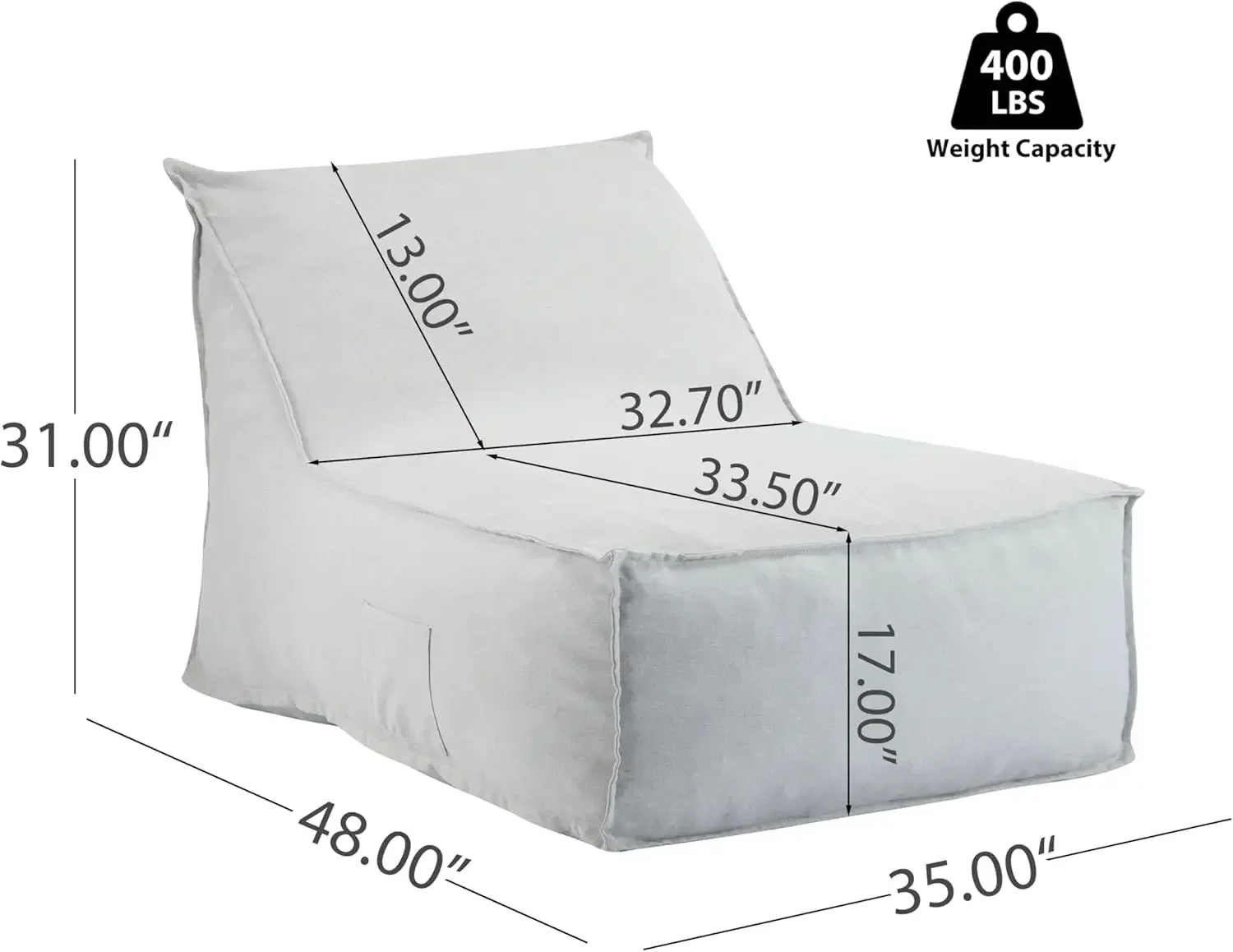 Venny Bean Bag Chair, Fabric B - Kids Outdoor Bean Bag Chair reseña y precio