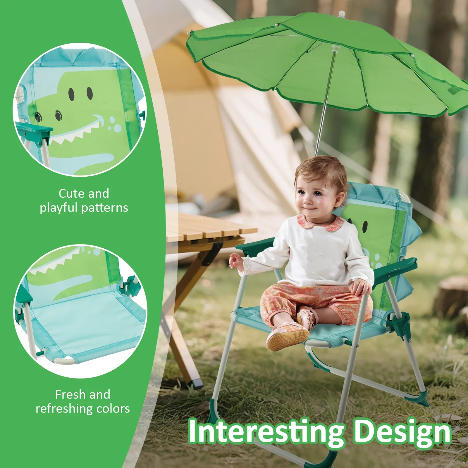 Kids Folding Beach Chair With  - Kids Outdoor Bean Bag Chair reseña y precio
