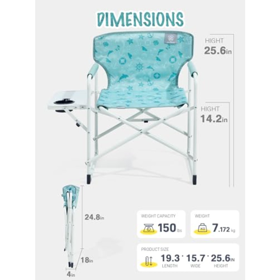 Directors Chair with Side tabl - Kids Outdoor Table reseña y precio