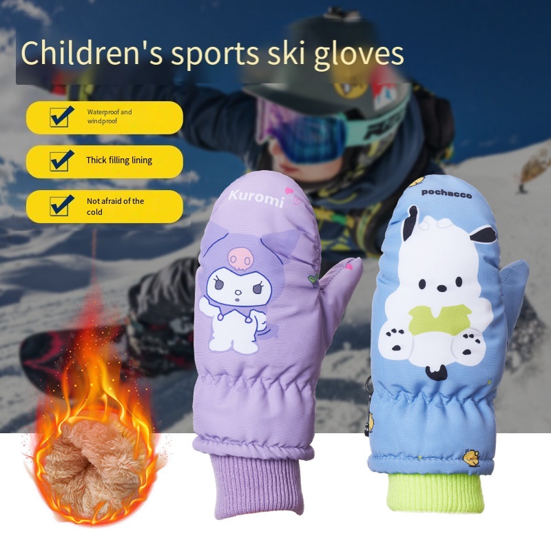 Kawaii Kuromi Fleece Ski Glove - Kids Outdoor Movies reseña y precio