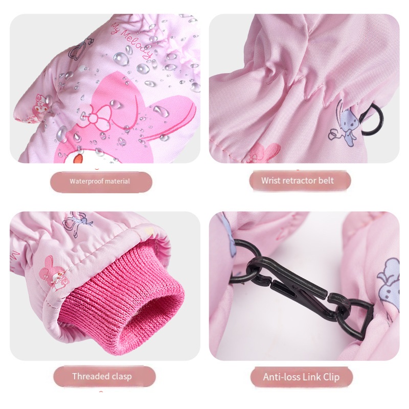 Kawaii Kuromi Fleece Ski Glove - Kids Outdoor Movies reseña y precio