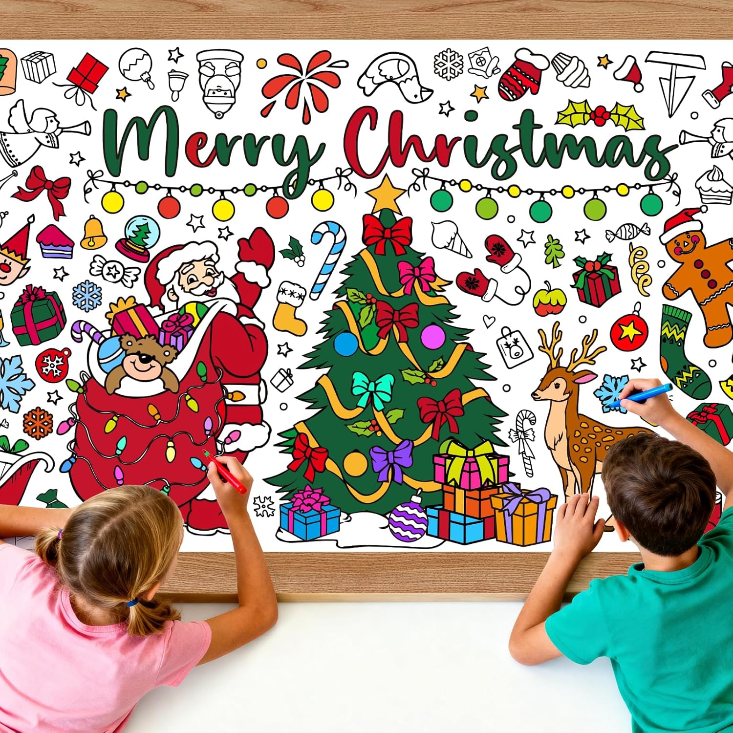 Christmas Giant Coloring Poste - Kids Outdoor Xmas Gifts reseña y precio