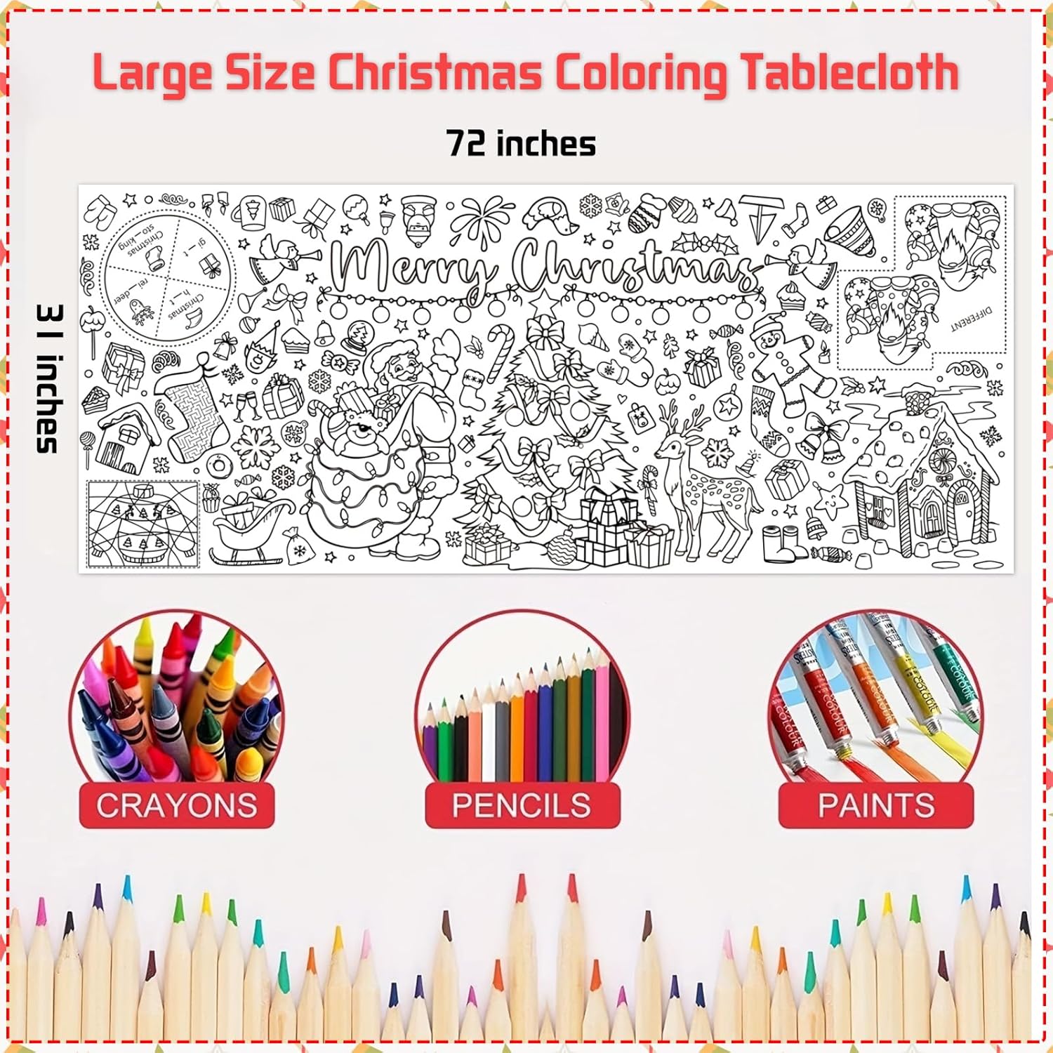 Christmas Giant Coloring Poste - Kids Outdoor Xmas Gifts reseña y precio